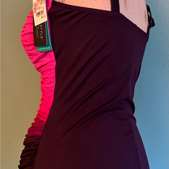 NWT Shape + Style sz 12 bathing suit in an ombré design from purple to pink. - Picture 3 of 8